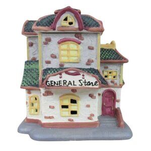 Christmas Town Village GENERAL STORE Ceramic Oil Tart Melt Warmer